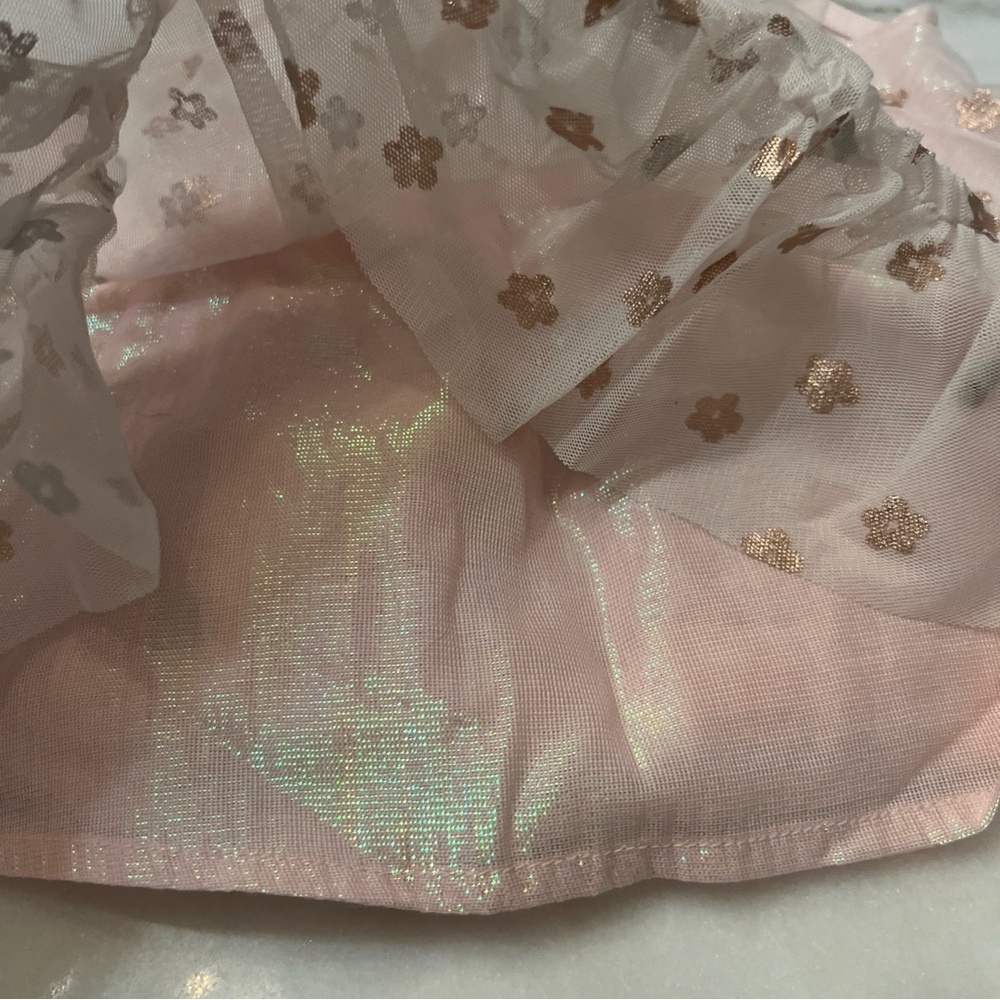 Cat & Jack 3-6 Months Formal Dress Pink Shimmer Ruffled Tulle Sleeveless Easter - Picture 3 of 12